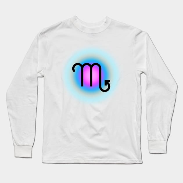 Glowing Aura Virgo Sign Zodiac Long Sleeve T-Shirt by Scarlett Blue